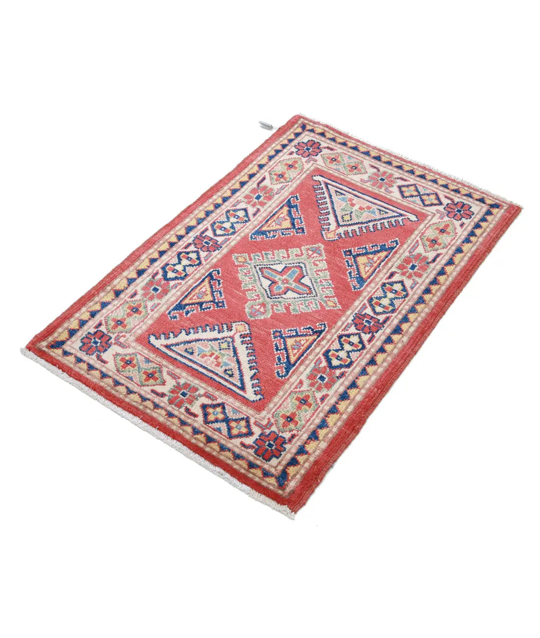 Hand Knotted Tribal Kazak Wool Rug - 2'1'' x 3'1''