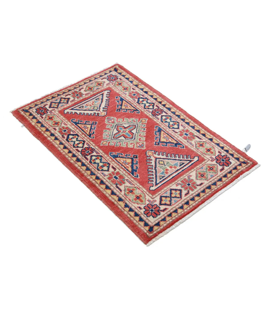 Hand Knotted Tribal Kazak Wool Rug - 2'1'' x 3'1''