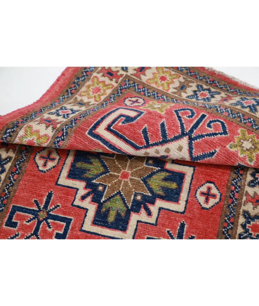 Hand Knotted Tribal Kazak Wool Rug - 2'5'' x 4'5''
