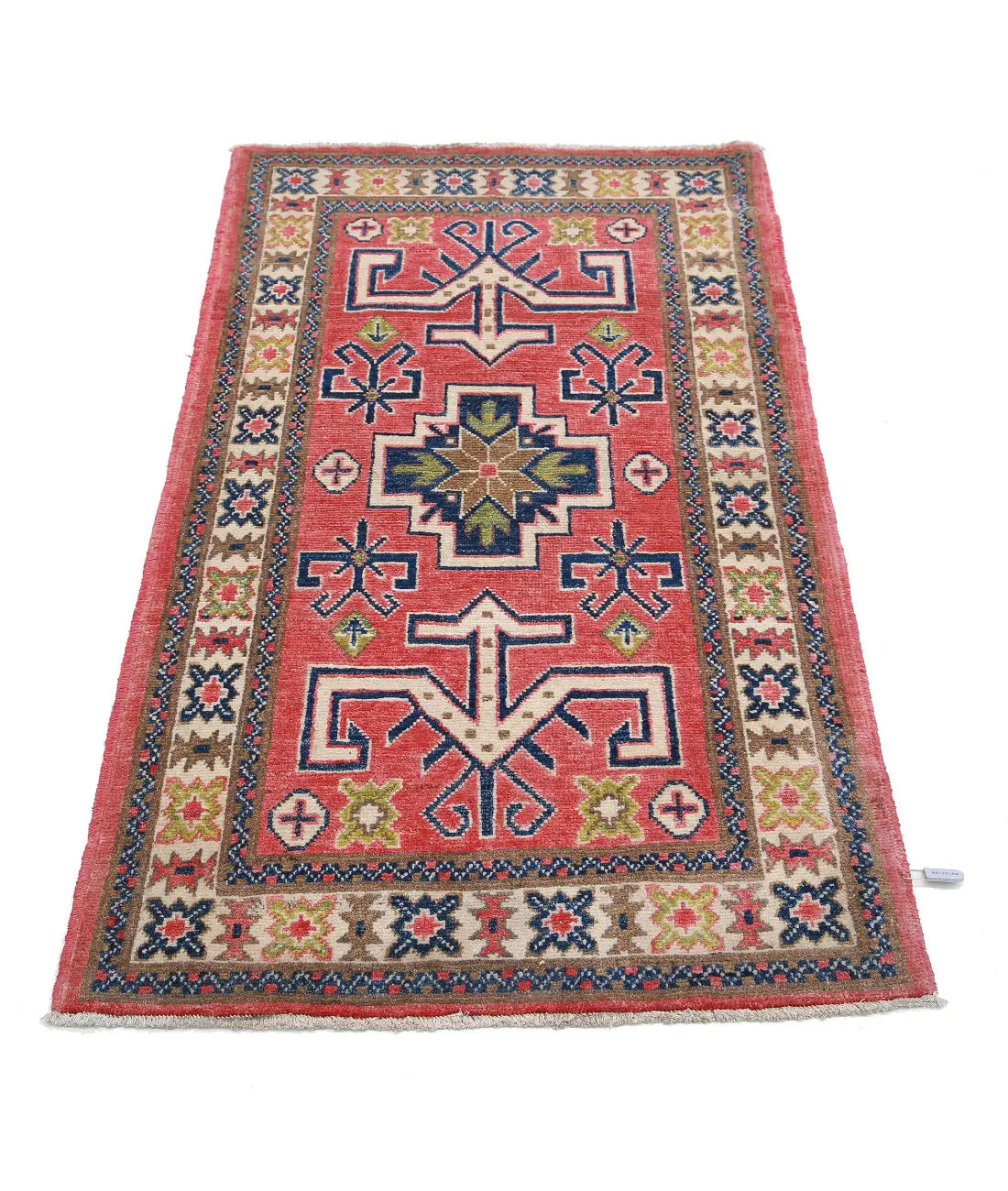 Hand Knotted Tribal Kazak Wool Rug - 2'5'' x 4'5''