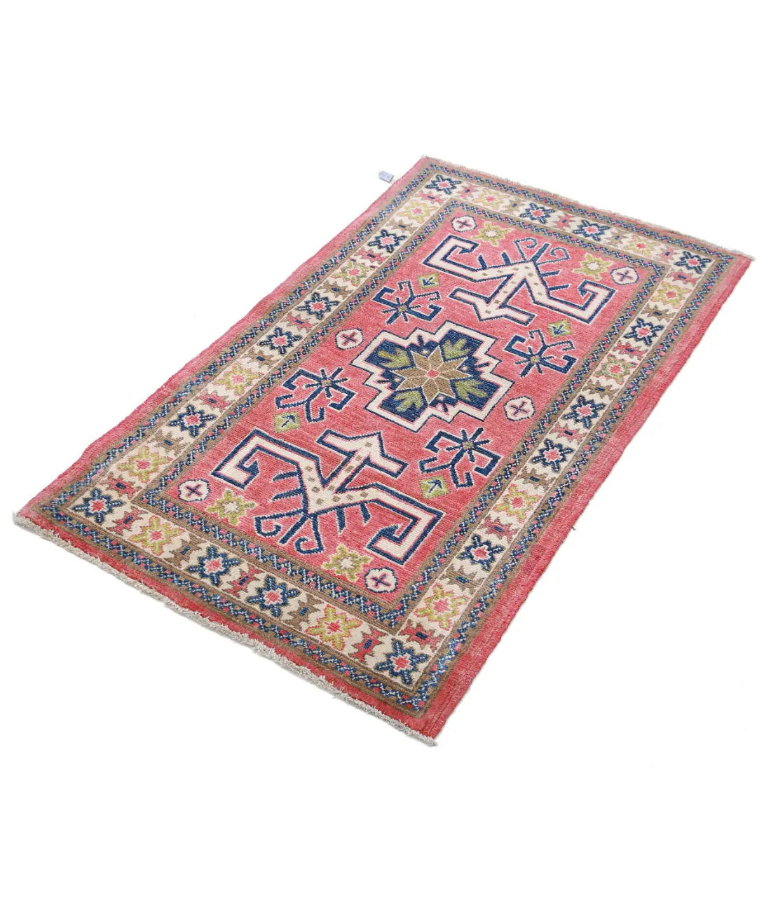 Hand Knotted Tribal Kazak Wool Rug - 2'5'' x 4'5''