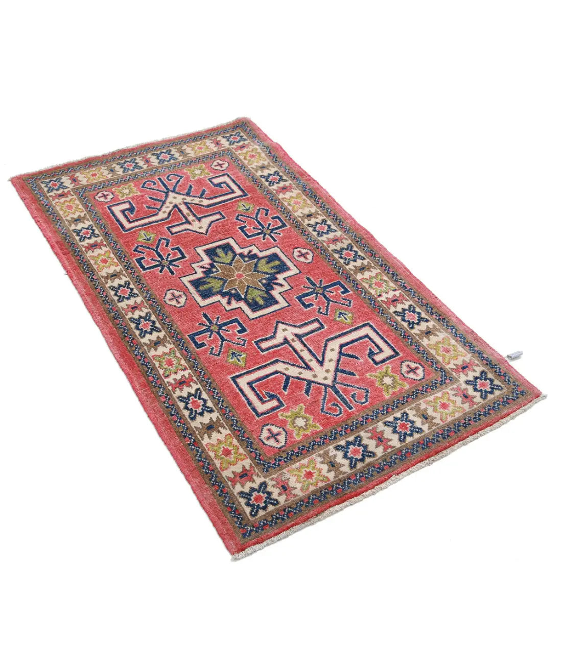 Hand Knotted Tribal Kazak Wool Rug - 2'5'' x 4'5''