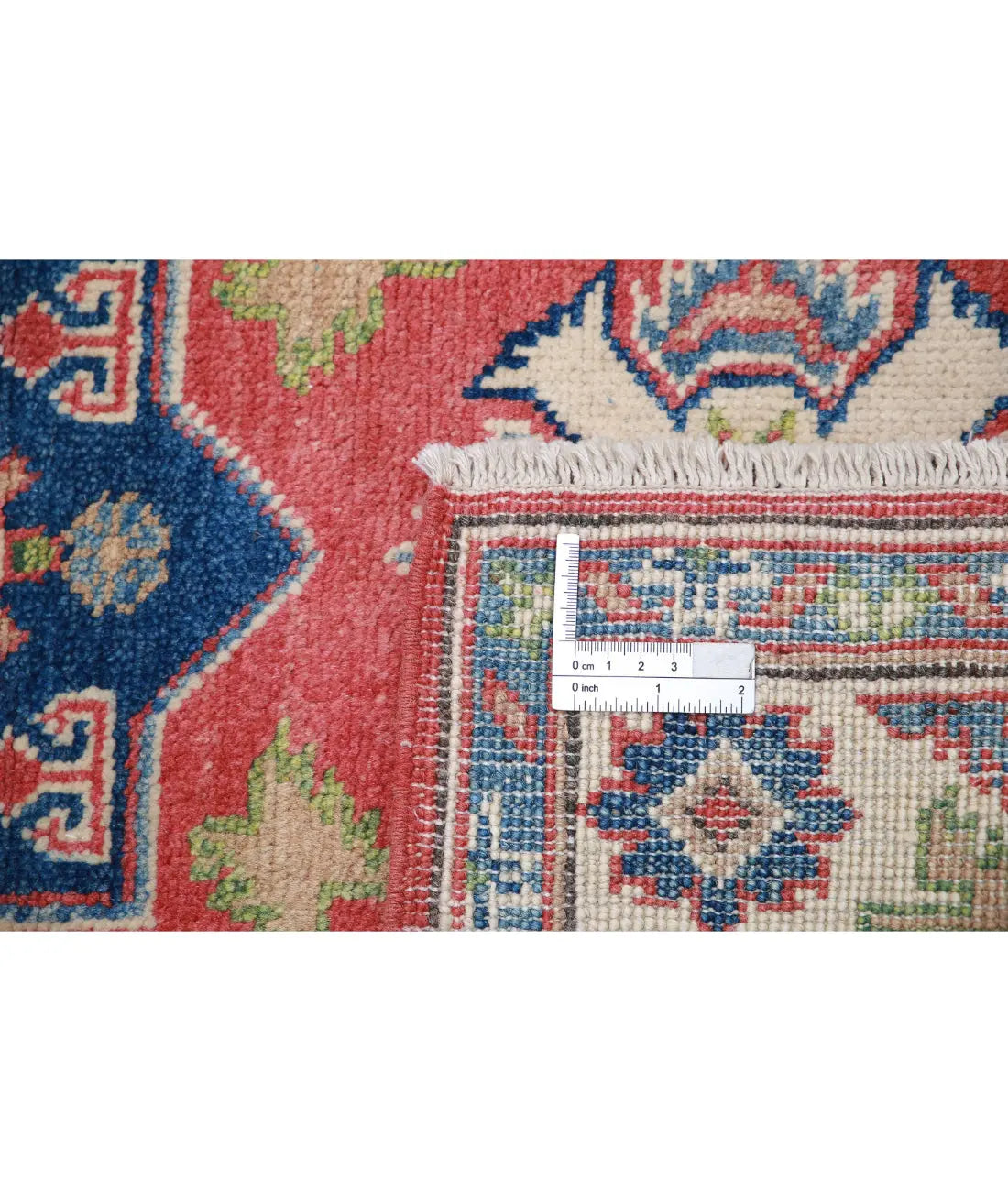 Hand Knotted Tribal Kazak Wool Rug - 2'7'' x 3'11''
