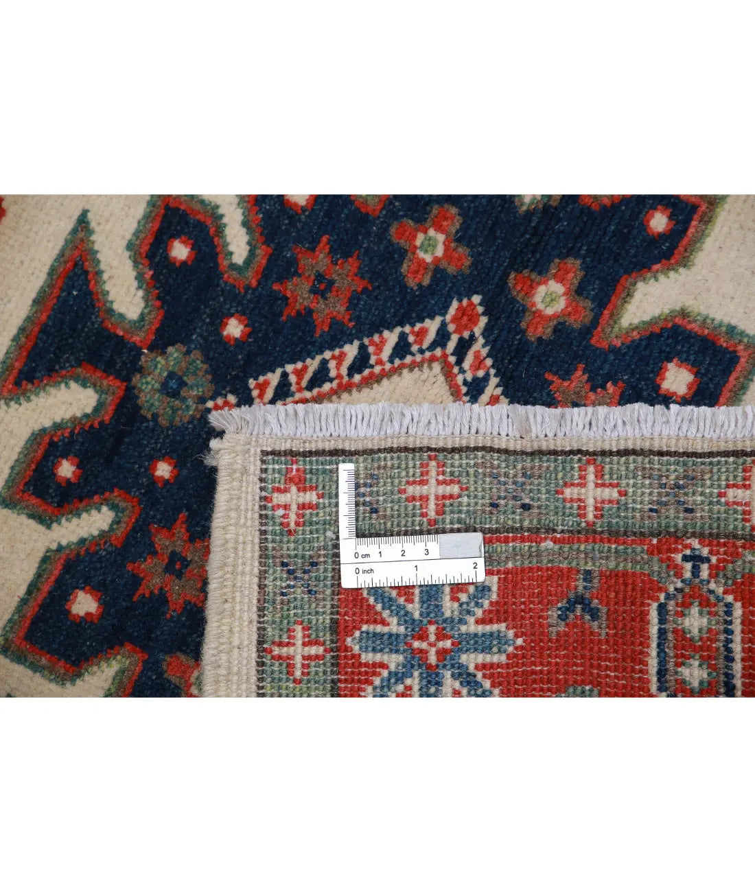 Tapis tribal en laine Kazak noué à la main - 2'8'' x 3'11''