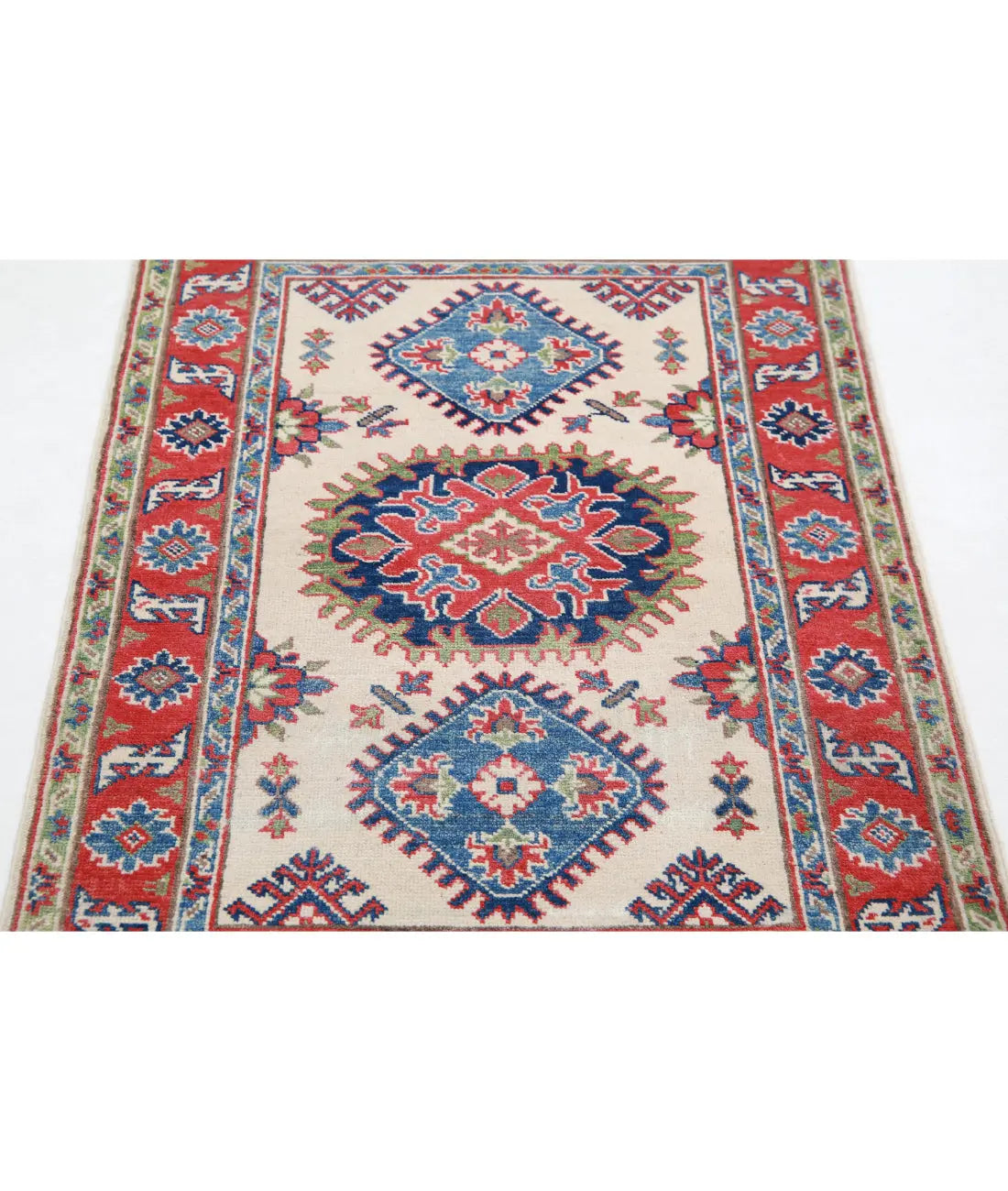 Hand Knotted Tribal Kazak Wool Rug - 2'8'' x 4'0''