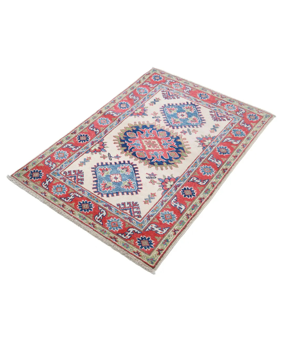Hand Knotted Tribal Kazak Wool Rug - 2'8'' x 4'0''