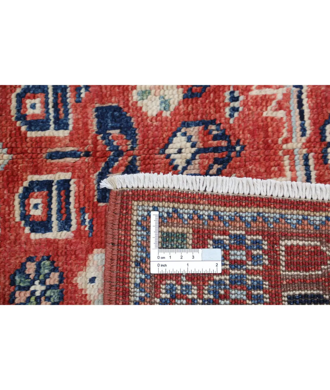 Hand Knotted Tribal Kazak Wool Rug - 3'4'' x 4'4''