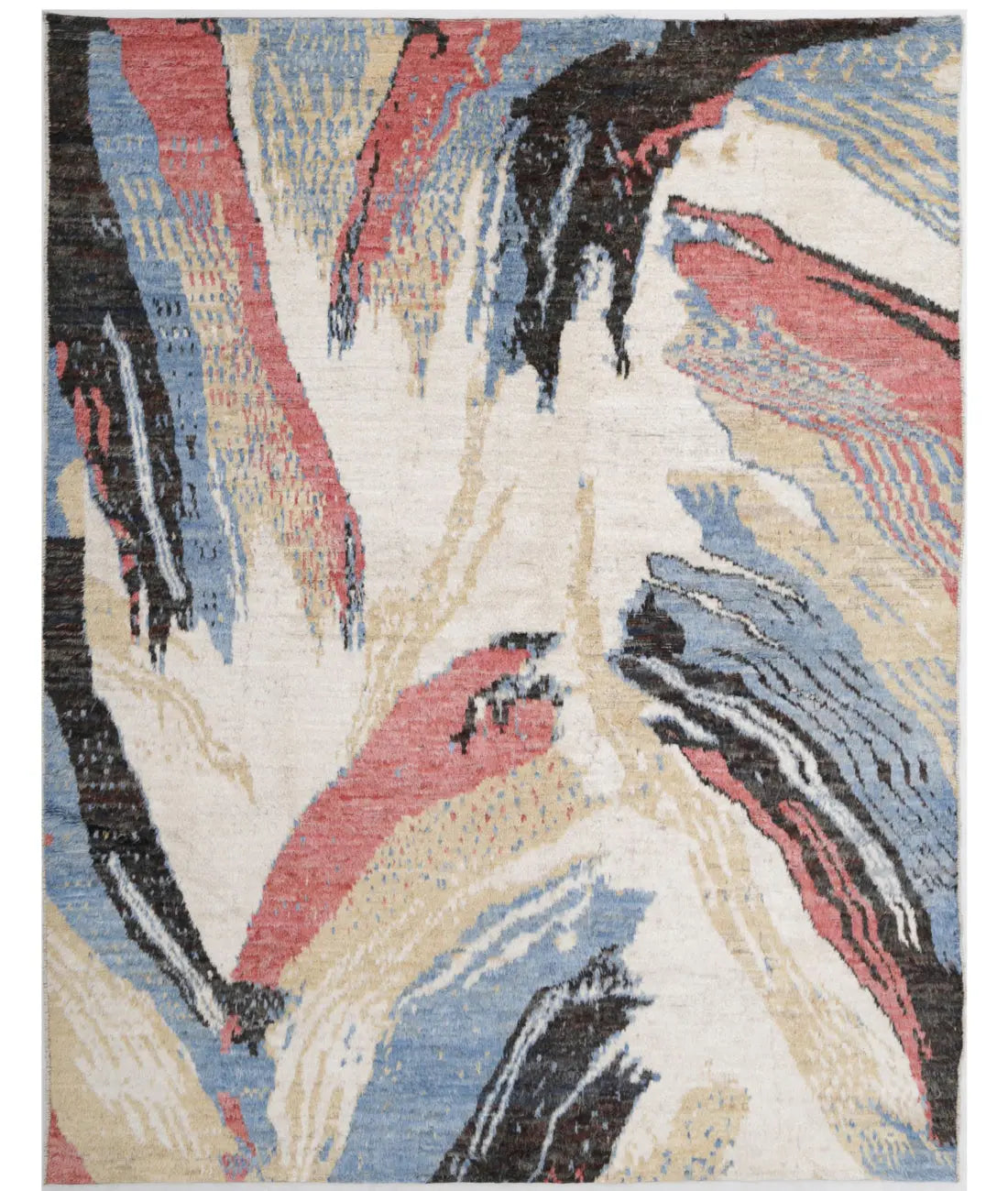 Hand Knotted Tribal Moroccan Wool Rug - 10'0'' x 12'6''