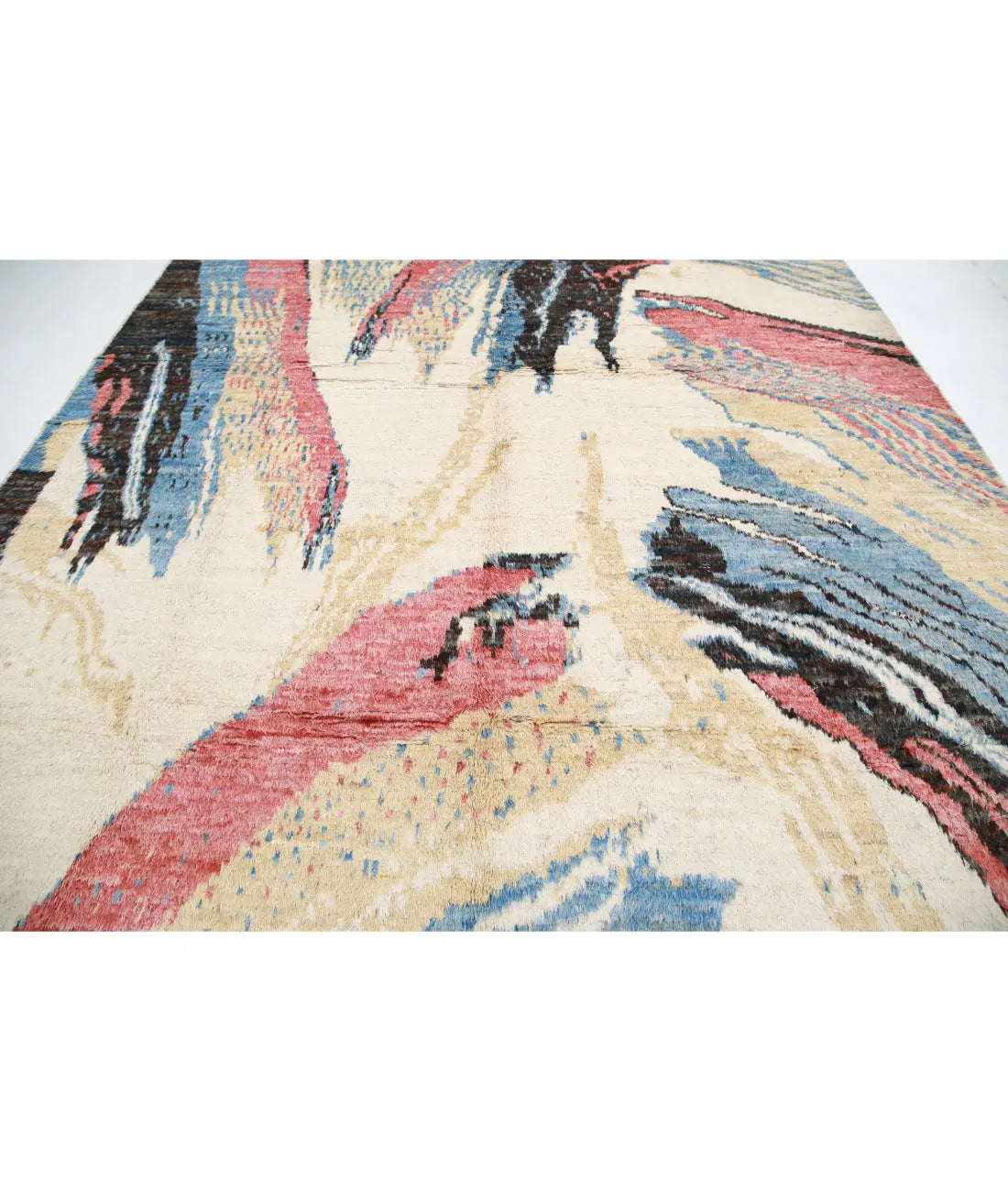 Alfombra tribal marroquí de lana anudada a mano - 10'0'' x 12'6''