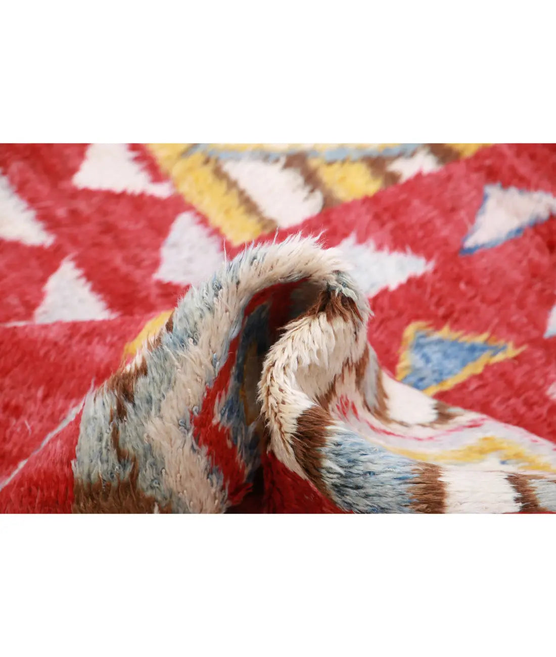 Alfombra tribal marroquí de lana anudada a mano - 10'6'' x 13'9''