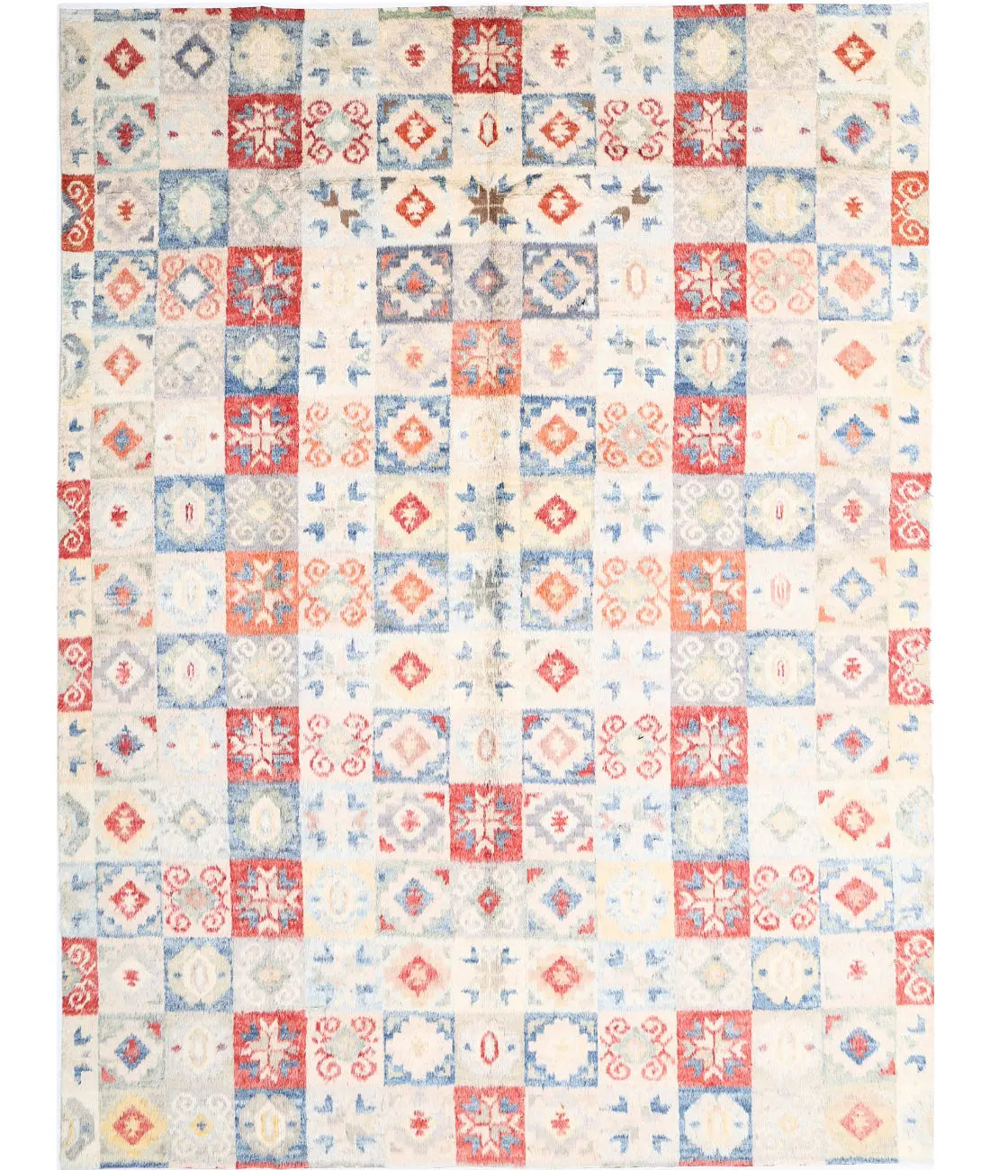 Hand Knotted Tribal Moroccan Wool Rug - 10'7'' x 13'11''