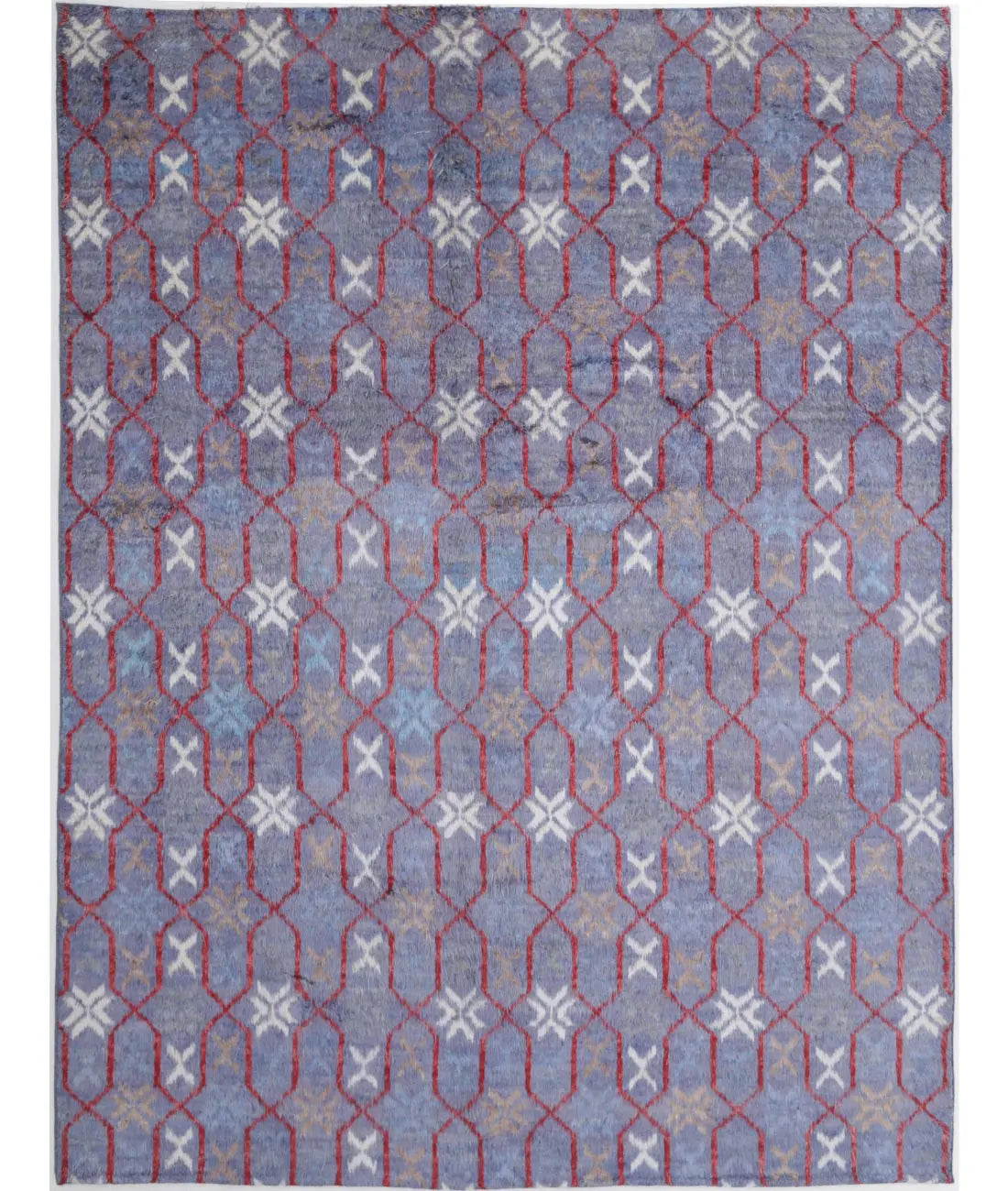 Hand Knotted Tribal Moroccan Wool Rug - 10'7'' x 13'9''