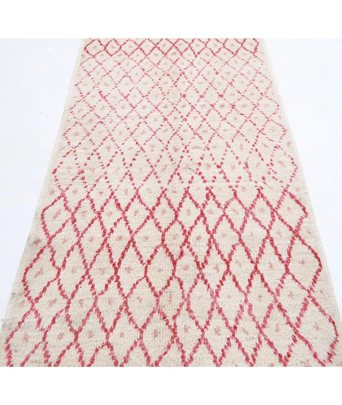 Hand Knotted Tribal Moroccan Wool Rug - 2'11'' x 11'3''