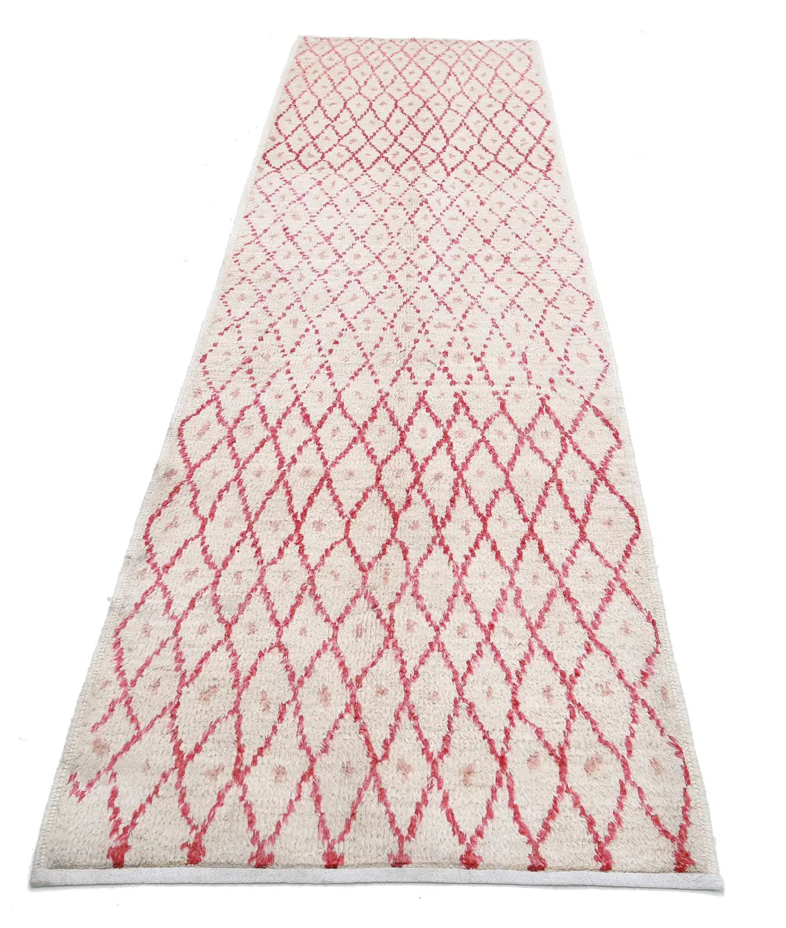 Hand Knotted Tribal Moroccan Wool Rug - 2'11'' x 11'3''