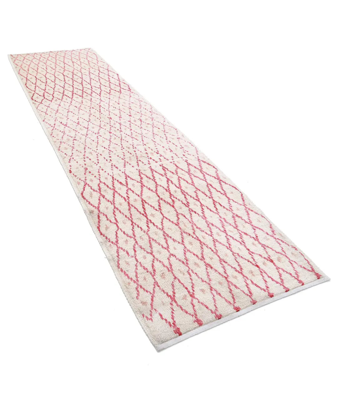 Hand Knotted Tribal Moroccan Wool Rug - 2'11'' x 11'3''