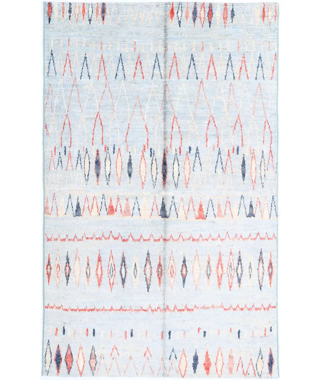 Hand Knotted Tribal Moroccan Wool Rug - 2'11'' x 5'0''