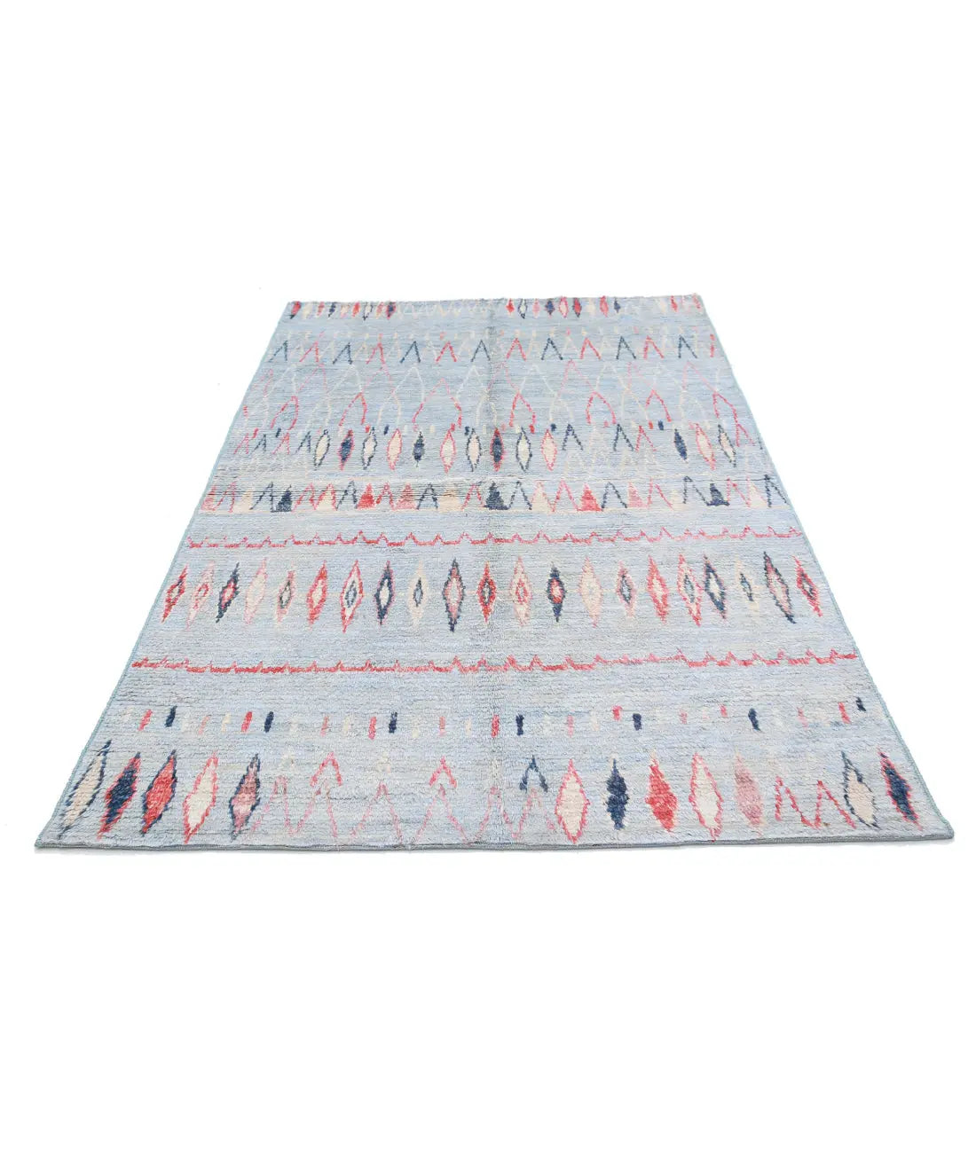 Hand Knotted Tribal Moroccan Wool Rug - 2'11'' x 5'0''