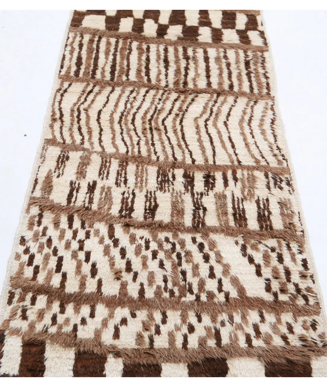 Hand Knotted Tribal Moroccan Wool Rug - 2'5'' x 11'3''