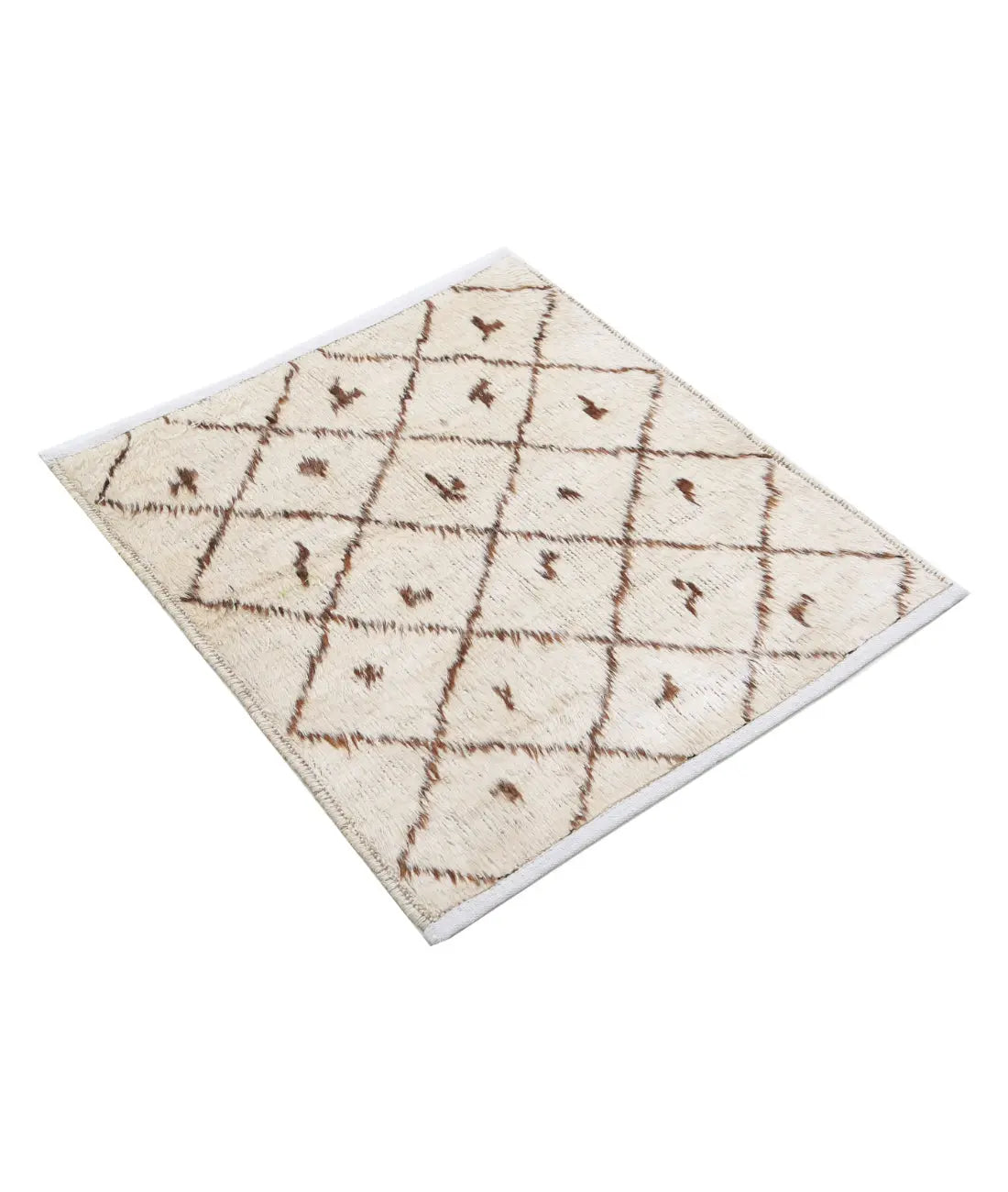 Alfombra de lana marroquí tribal anudada a mano - 2'7'' x 2'10''