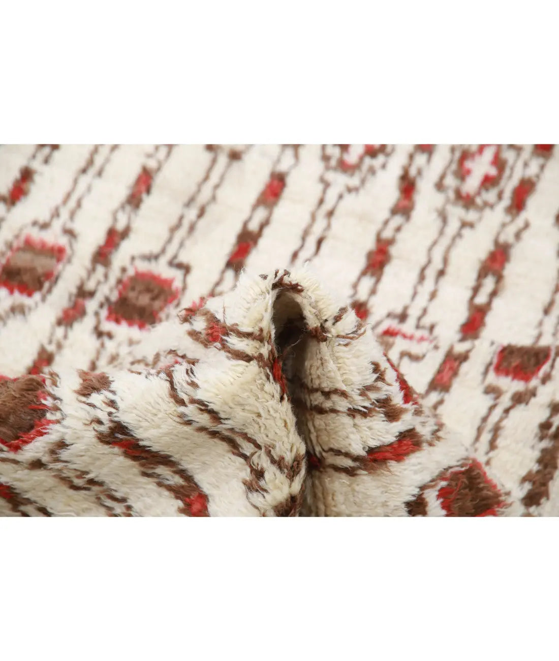 Alfombra tribal de lana marroquí anudada a mano - 3'0'' x 4'2''