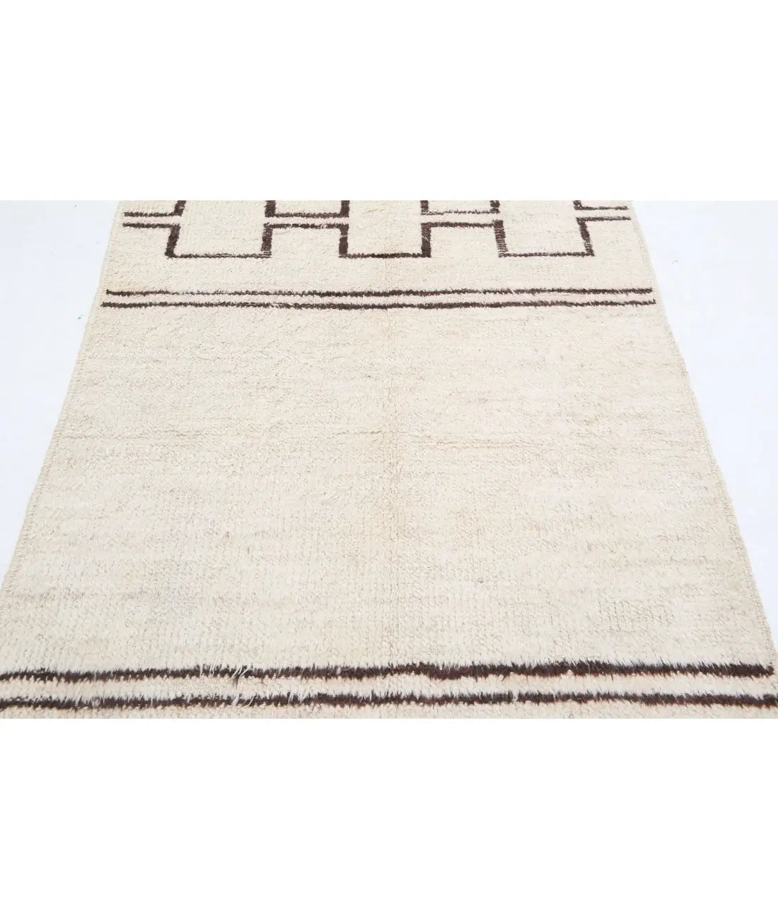 Hand Knotted Tribal Moroccan Wool Rug - 3'10'' x 5'8''