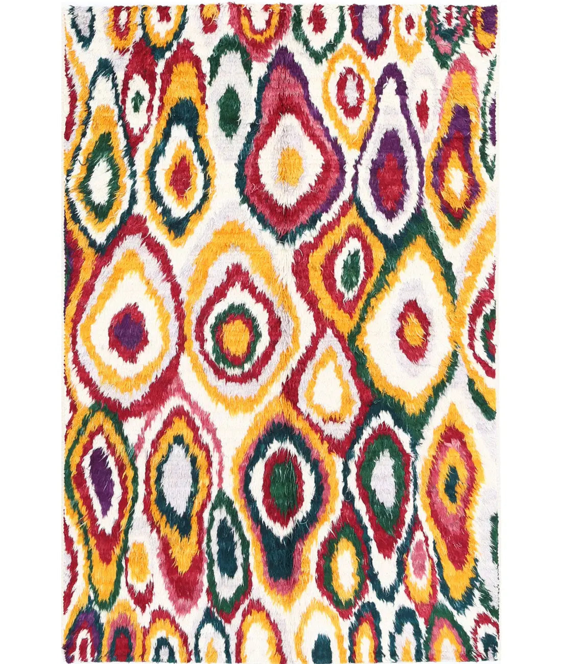 Hand Knotted Tribal Moroccan Wool Rug - 3'11'' x 6'0''