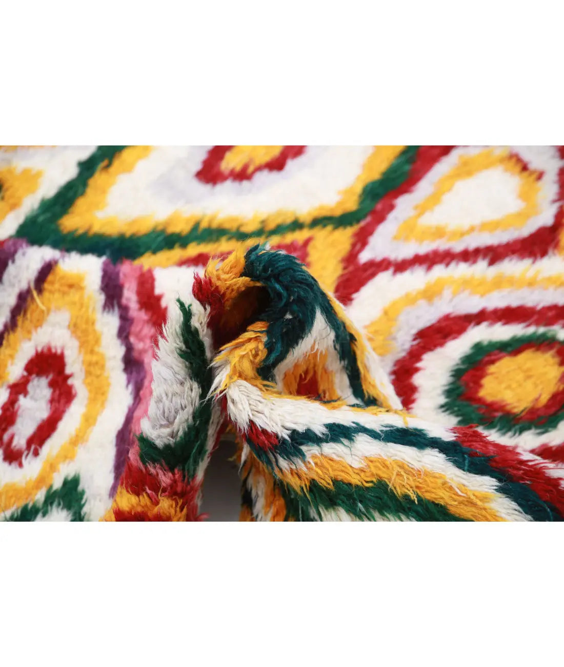 Alfombra de lana marroquí tribal anudada a mano - 3'11'' x 6'0''