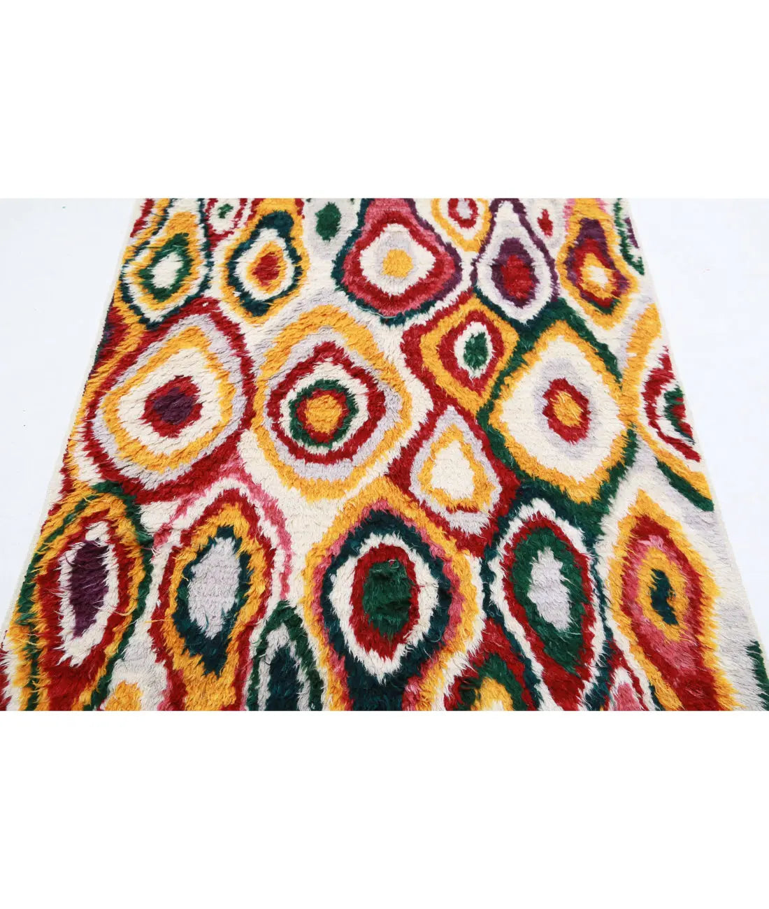 Alfombra de lana marroquí tribal anudada a mano - 3'11'' x 6'0''