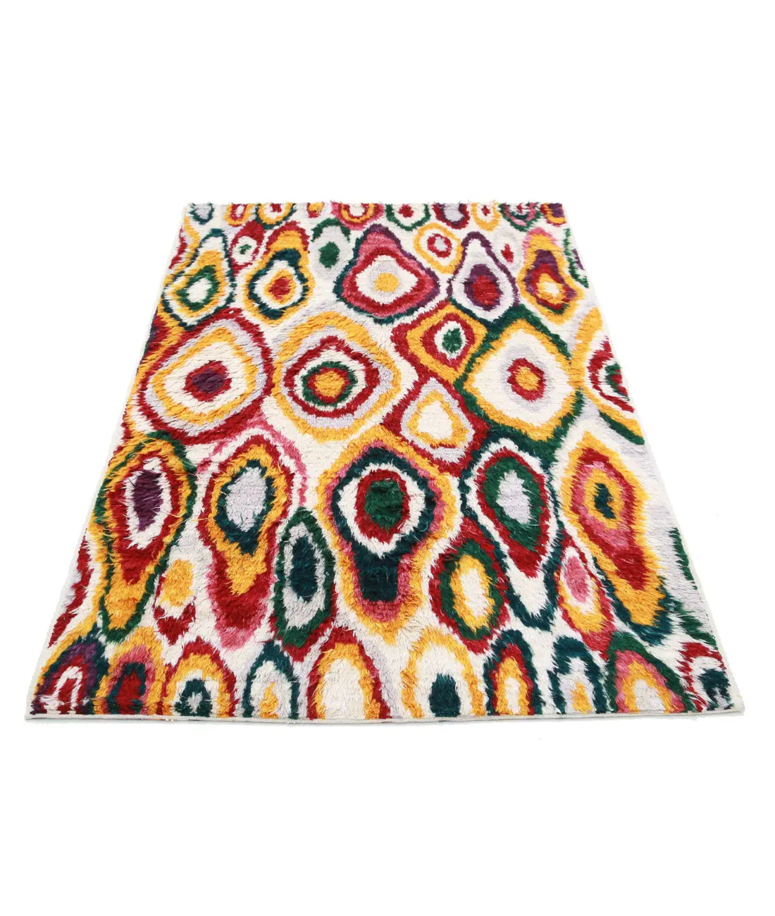 Alfombra de lana marroquí tribal anudada a mano - 3'11'' x 6'0''