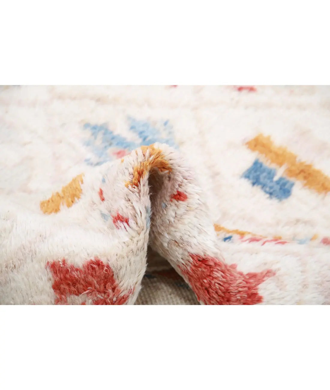 Hand Knotted Tribal Moroccan Wool Rug - 3'11'' x 6'1''