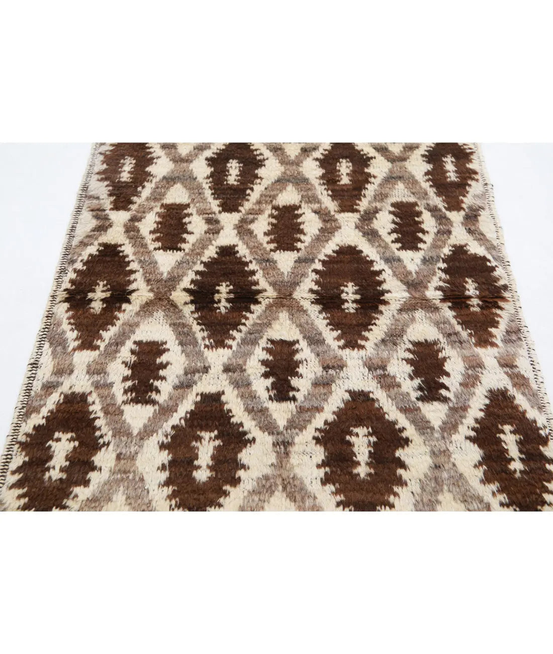 Hand Knotted Tribal Moroccan Wool Rug - 3'1'' x 4'11''
