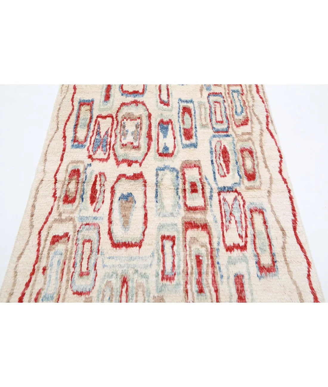 Tapis tribal marocain en laine noué à la main - 3'9'' x 5'10''