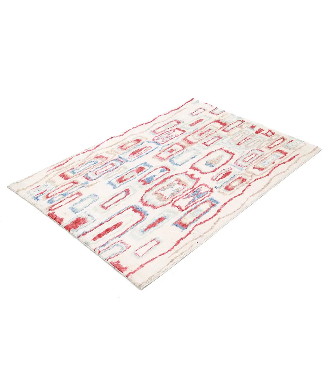 Tapis tribal marocain en laine noué à la main - 3'9'' x 5'10''