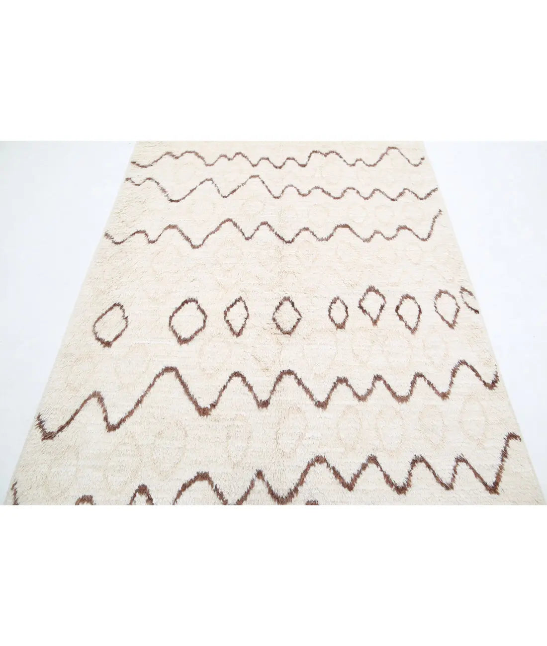 Hand Knotted Tribal Moroccan Wool Rug - 4'10'' x 7'7''