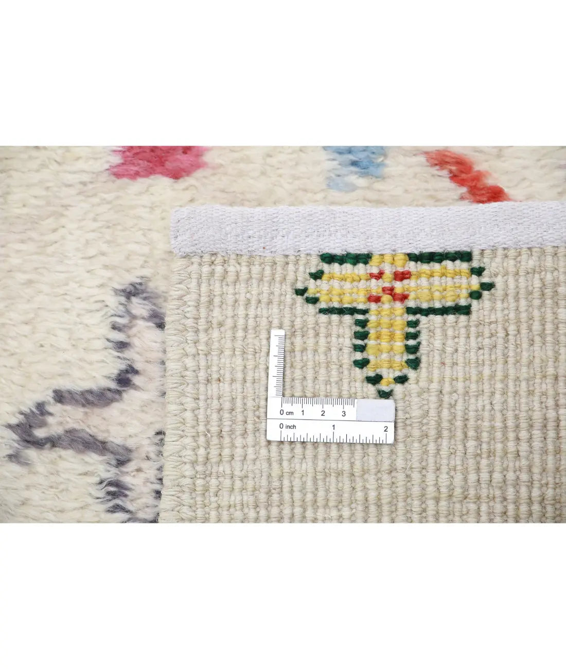 Alfombra de lana marroquí tribal anudada a mano - 4'11'' x 7'8''