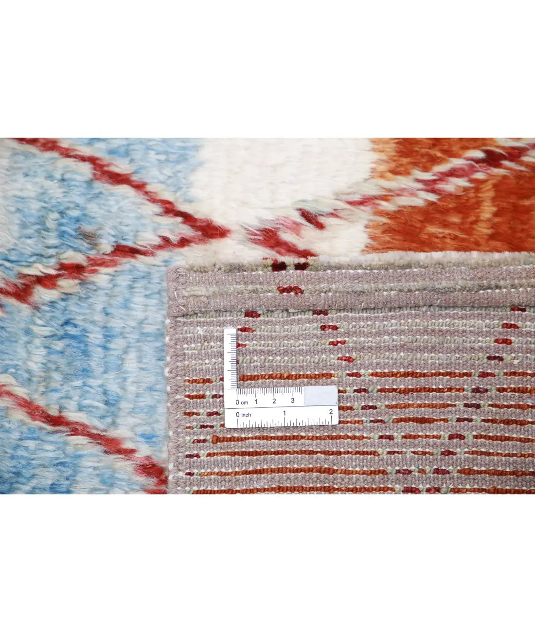 Hand Knotted Tribal Moroccan Wool Rug - 4'1'' x 5'8''