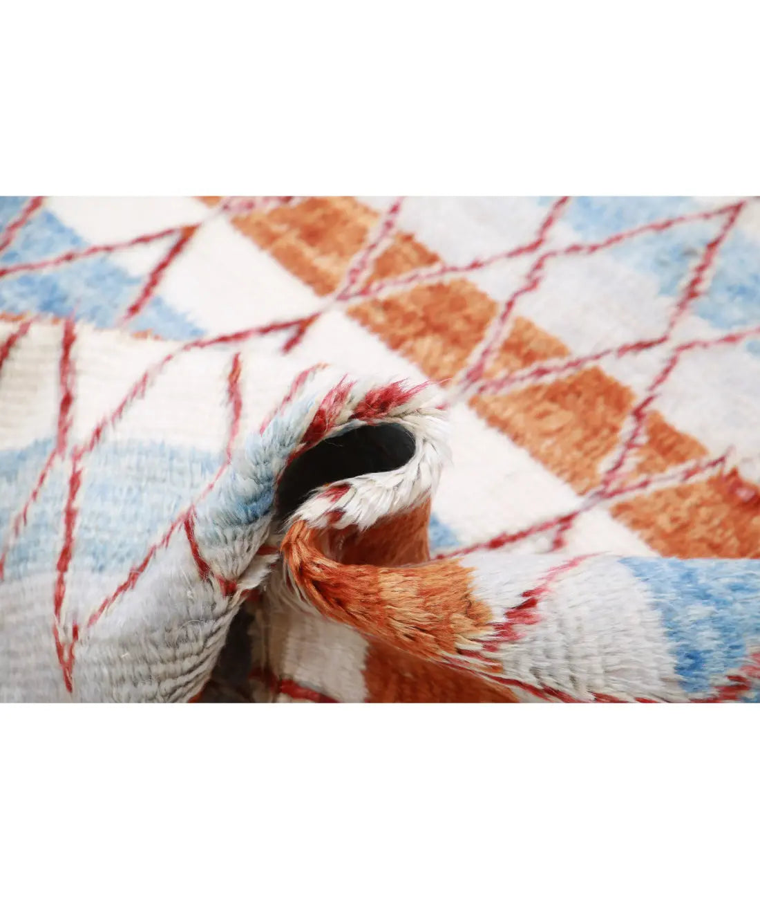 Alfombra de lana marroquí tribal anudada a mano - 4'1'' x 5'8''