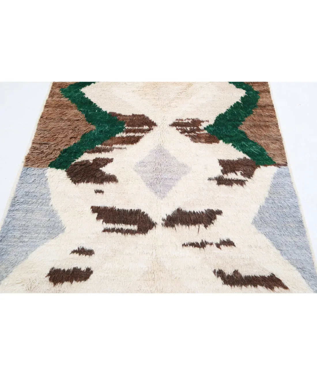 Hand Knotted Tribal Moroccan Wool Rug - 4'1'' x 6'0''