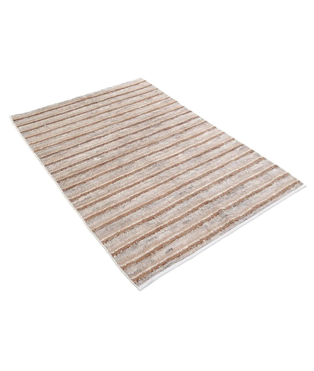 Hand Knotted Tribal Moroccan Wool Rug - 4'2'' x 5'11''