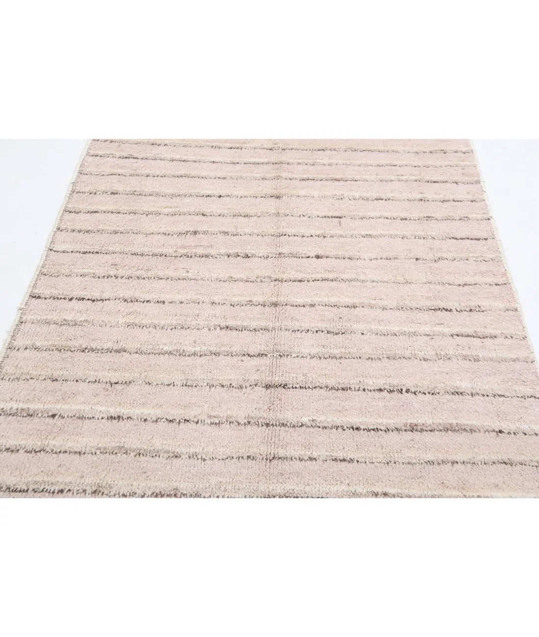 Hand Knotted Tribal Moroccan Wool Rug - 4'2'' x 6'0''