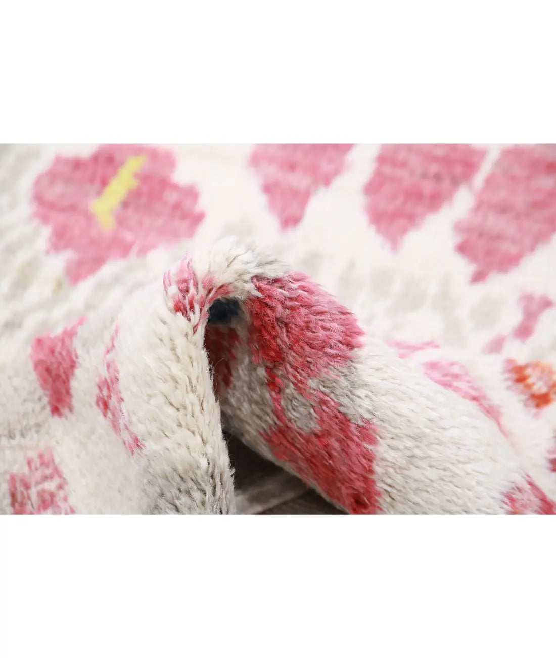 Alfombra de lana marroquí tribal anudada a mano - 4'5'' x 5'10''