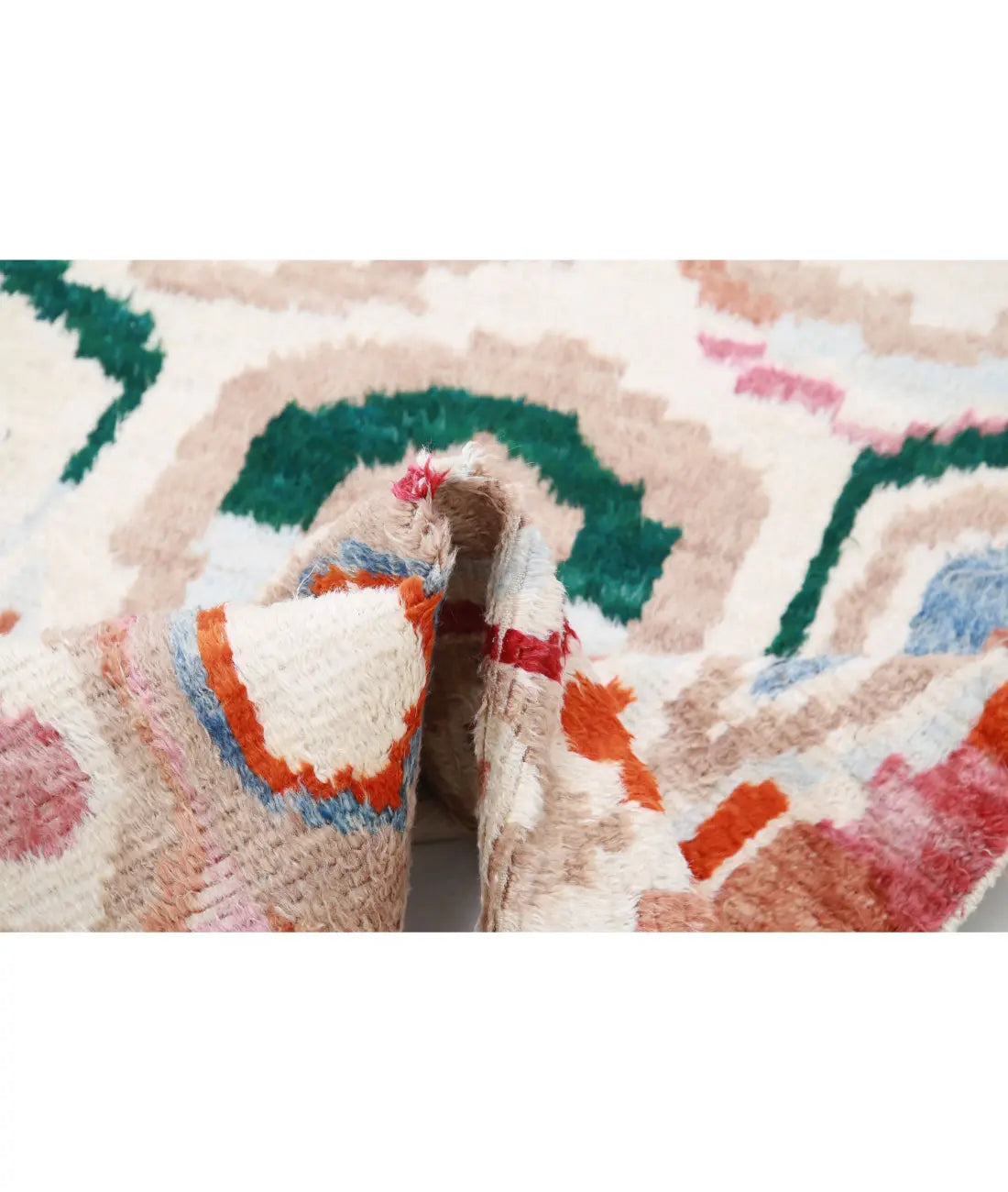 Hand Knotted Tribal Moroccan Wool Rug - 4'9'' x 7'1''