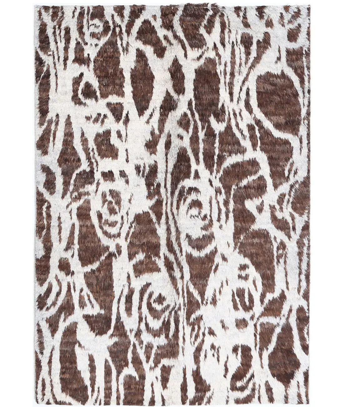 Hand Knotted Tribal Moroccan Wool Rug - 5'1'' x 7'3''