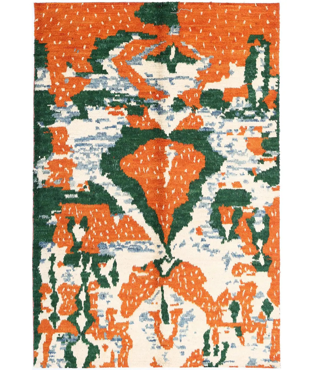 Hand Knotted Tribal Moroccan Wool Rug - 5'1'' x 7'7''