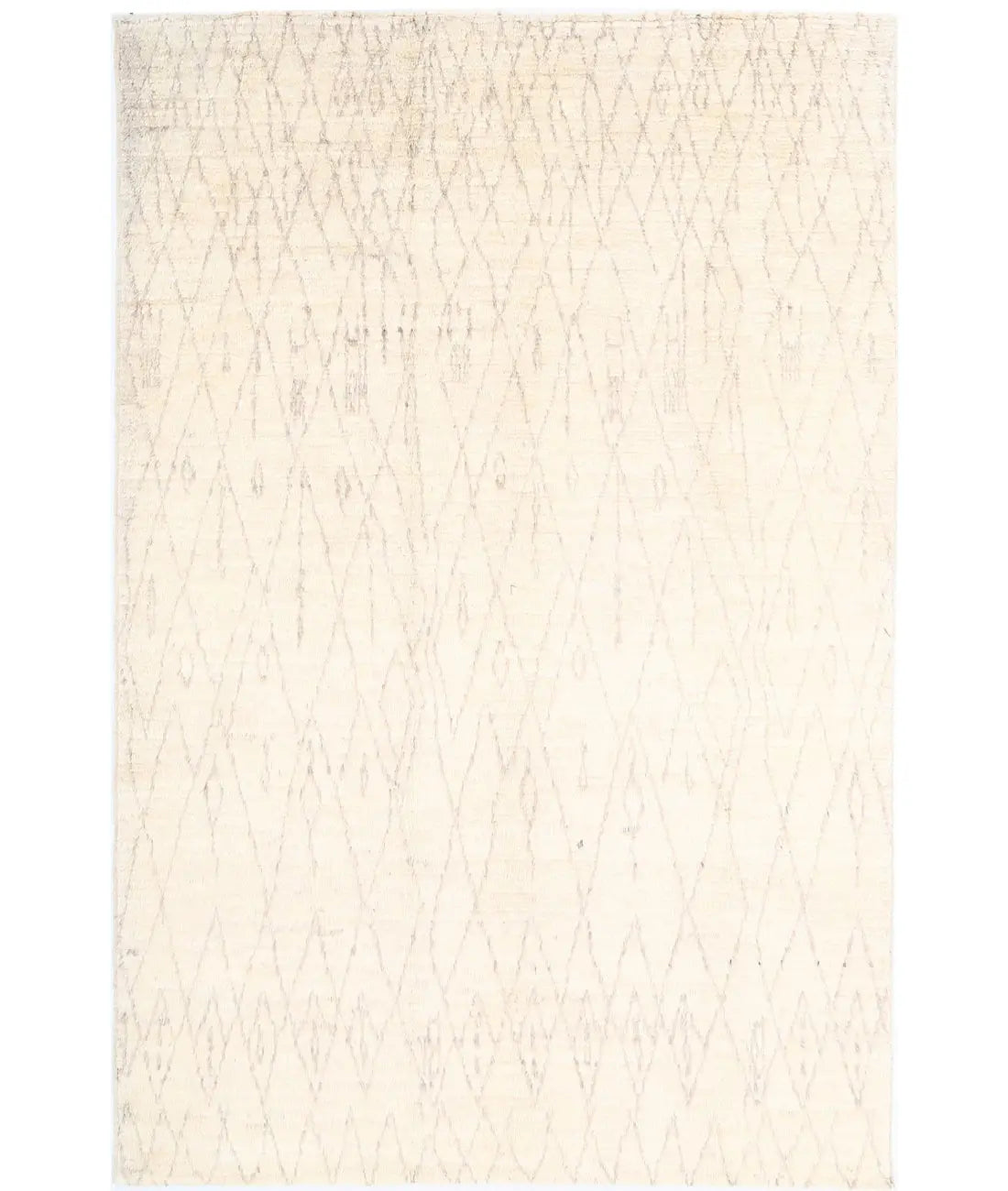 Hand Knotted Tribal Moroccan Wool Rug - 6'0'' x 9'0''