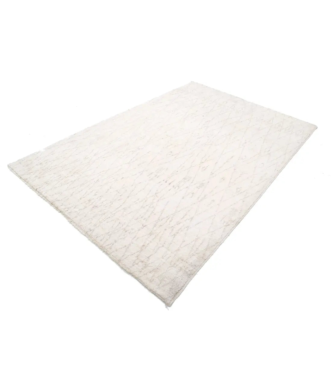 Hand Knotted Tribal Moroccan Wool Rug - 6'0'' x 9'0''