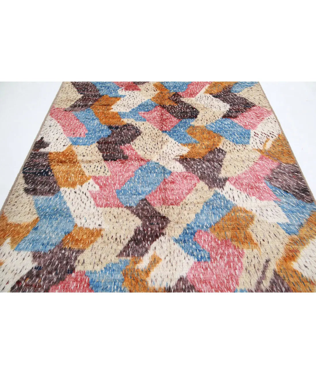 Alfombra de lana marroquí tribal anudada a mano - 6'7'' x 9'3''