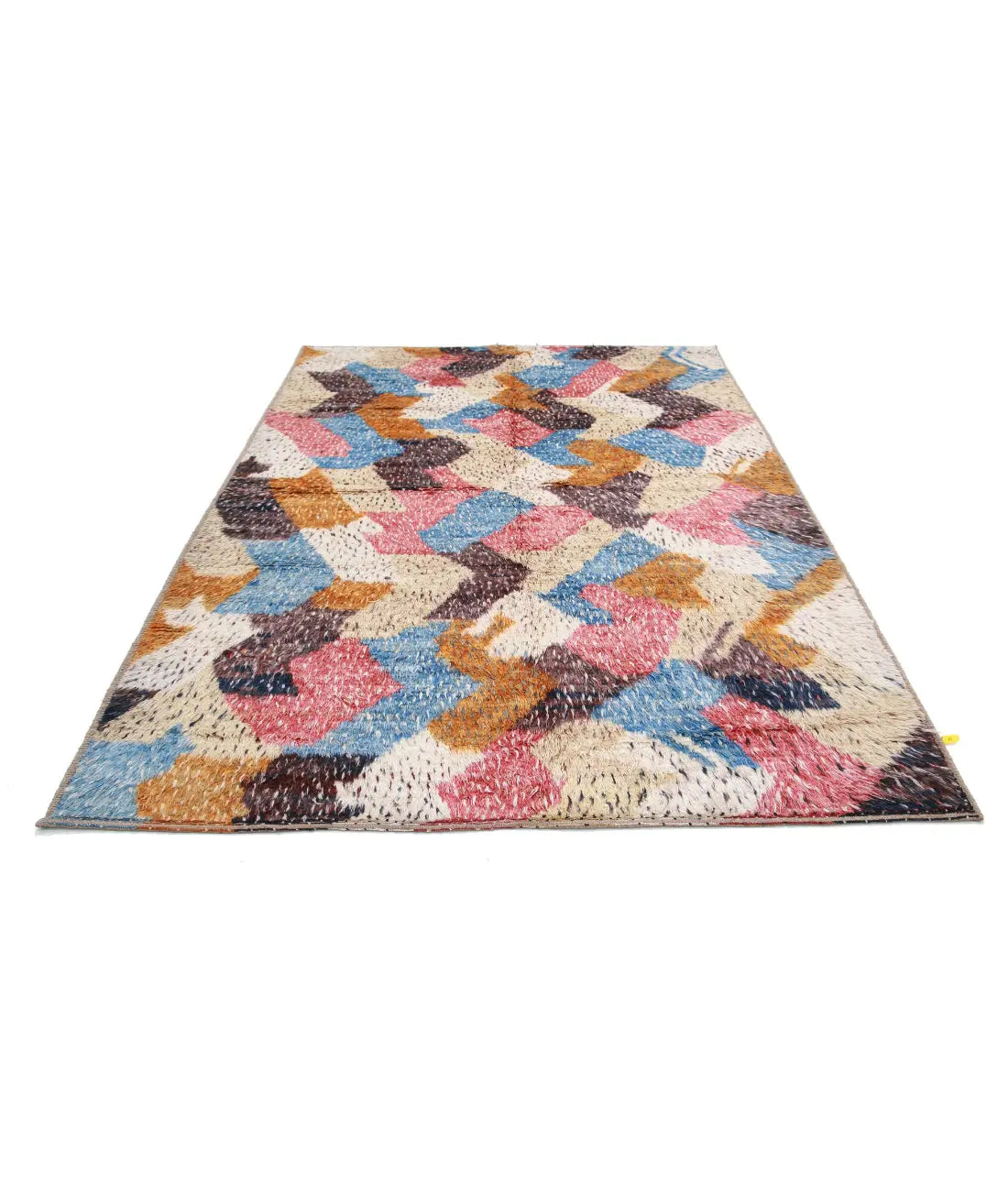 Alfombra de lana marroquí tribal anudada a mano - 6'7'' x 9'3''