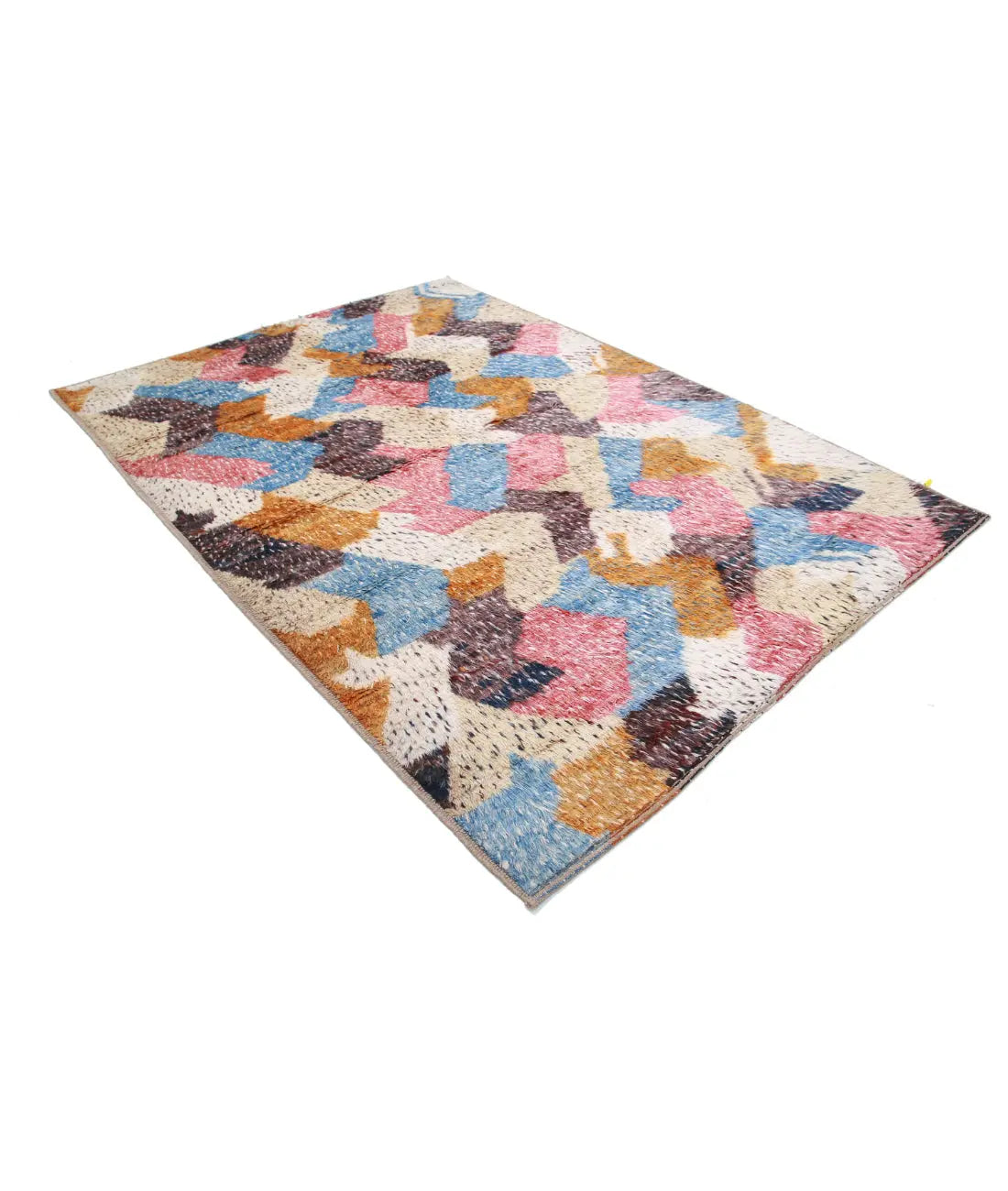 Alfombra de lana marroquí tribal anudada a mano - 6'7'' x 9'3''