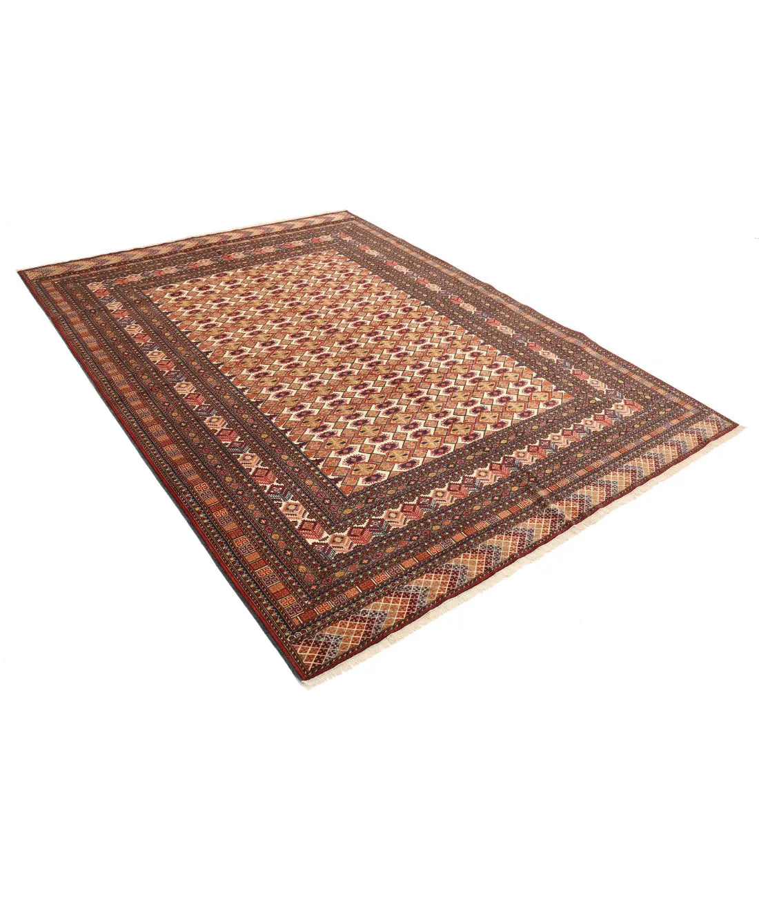 Hand Knotted Tribal Silk Tane Wool & Silk Rug - 6'9'' x 8'11'' - Arteverk Rugs Area rug